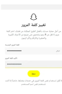 حل مشكلة كلمة المرور في سناب شات